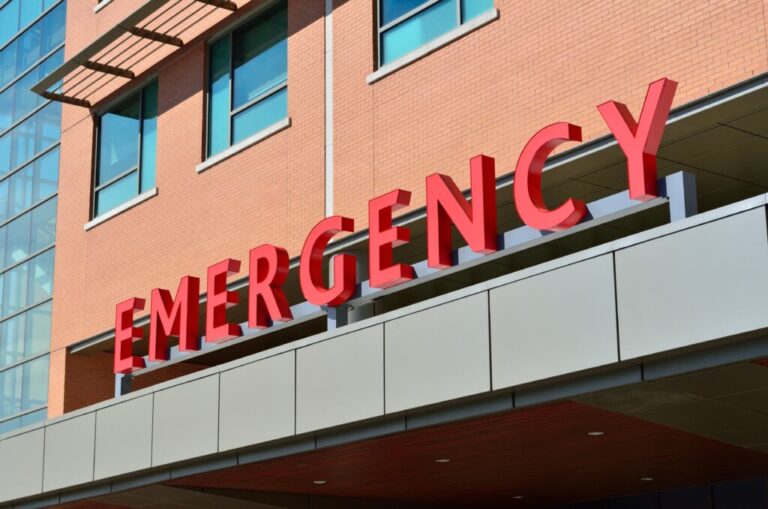 Hospital emergency entrance symbolizing international student health insurance USA coverage.