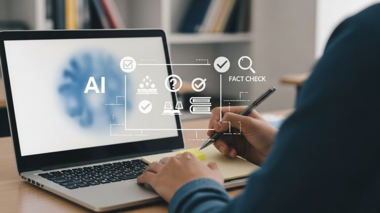 Use of artificial intelligence tools in education to support studying, research, and knowledge verification.